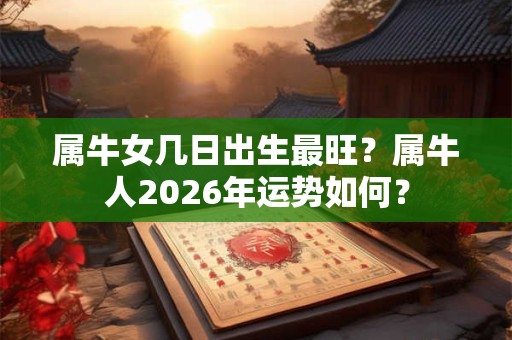 属牛女几日出生最旺？属牛人2026年运势如何？