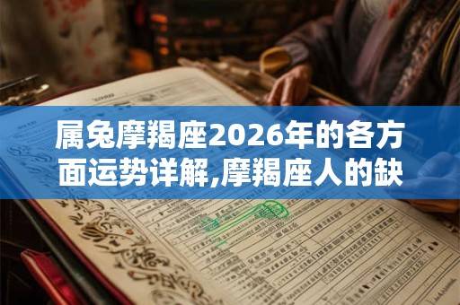 属兔摩羯座2026年的各方面运势详解,摩羯座人的缺点 属兔摩羯座2026年的各方面运势详解,摩羯座人的缺点