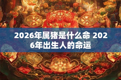 2026年属猪是什么命 2026年出生人的命运