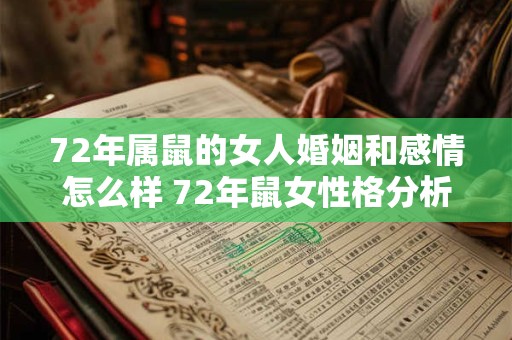 72年属鼠的女人婚姻和感情怎么样 72年鼠女性格分析