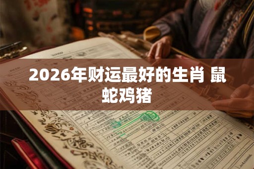 2026年财运最好的生肖 鼠蛇鸡猪