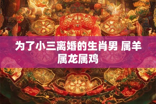 为了小三离婚的生肖男 属羊属龙属鸡