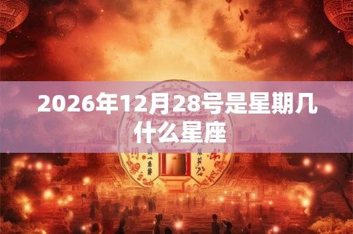 2026年12月28号是星期几 什么星座