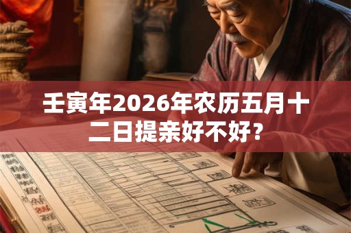 壬寅年2026年农历五月十二日提亲好不好? 壬寅年2026年农历五月十二日提亲好不好?