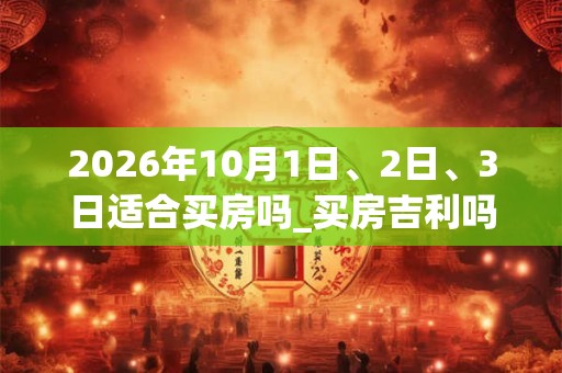 2026年10月1日、2日、3日适合买房吗_买房吉利吗