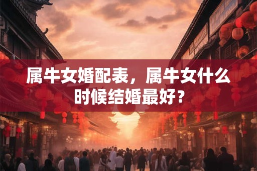属牛女婚配表，属牛女什么时候结婚最好？