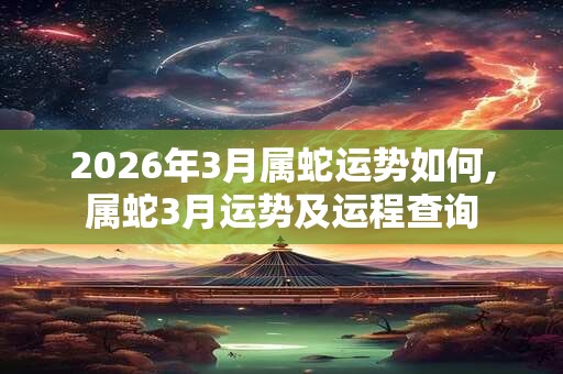 2026年3月属蛇运势如何,属蛇3月运势及运程查询 2026年3月属蛇运势如何,属蛇3月运势及运程查询