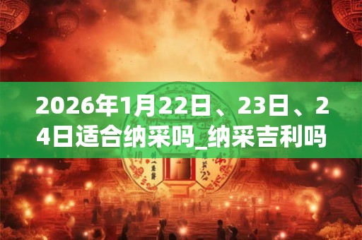 2026年1月22日、23日、24日适合纳采吗_纳采吉利吗