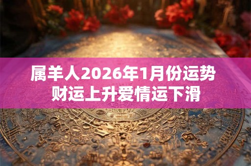 属羊人2026年1月份运势 财运上升爱情运下滑