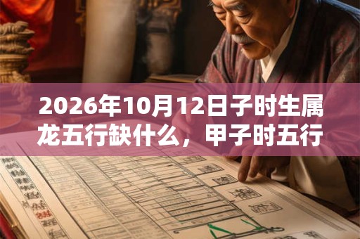2026年10月12日子时生属龙五行缺什么，甲子时五行缺什么
