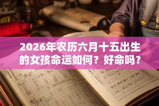 2026年农历六月十五出生的女孩命运如何？好命吗？