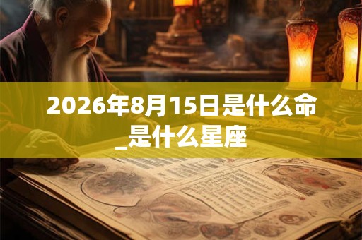 2026年8月15日是什么命_是什么星座