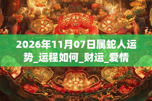 2026年11月07日属蛇人运势_运程如何_财运_爱情