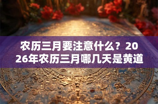 农历三月要注意什么？2026年农历三月哪几天是黄道吉日？