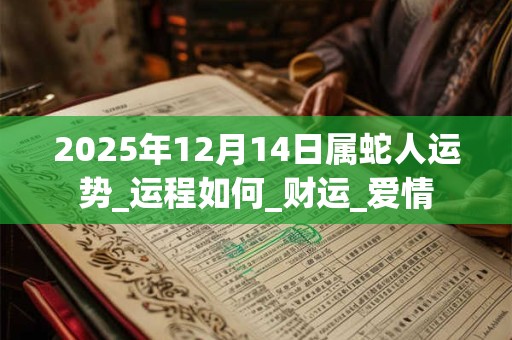 2025年12月14日属蛇人运势_运程如何_财运_爱情 2025年12月14日属蛇人运势_运程如何_财运_爱情