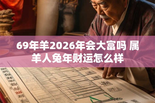 69年羊2026年会大富吗 属羊人兔年财运怎么样