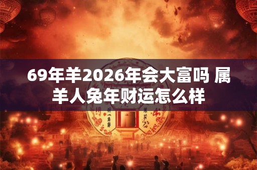 69年羊2026年会大富吗 属羊人兔年财运怎么样