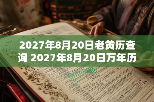 2027年8月20日老黄历查询 2027年8月20日万年历黄道吉日 2027年8月20日老黄历查询 2027年8月20日万年历黄道吉日