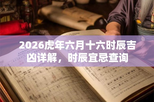 2026虎年六月十六时辰吉凶详解，时辰宜忌查询