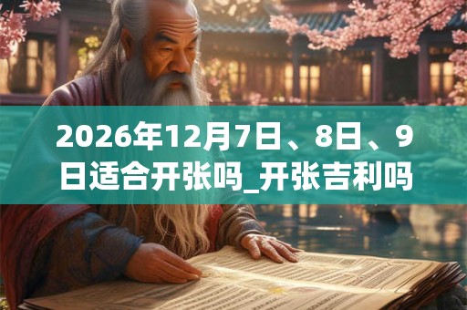 2026年12月7日、8日、9日适合开张吗_开张吉利吗