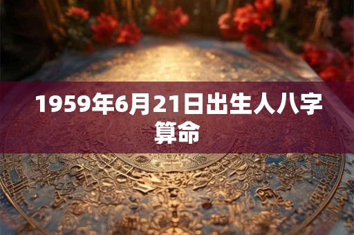 1959年6月21日出生人八字算命