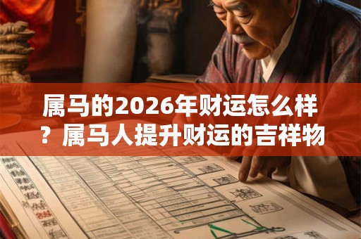 属马的2026年财运怎么样？属马人提升财运的吉祥物