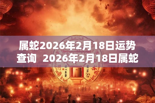 属蛇2026年2月18日运势查询  2026年2月18日属蛇人运势