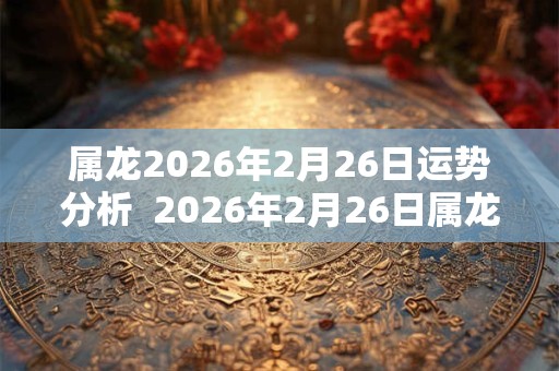 属龙2026年2月26日运势分析  2026年2月26日属龙今日运势