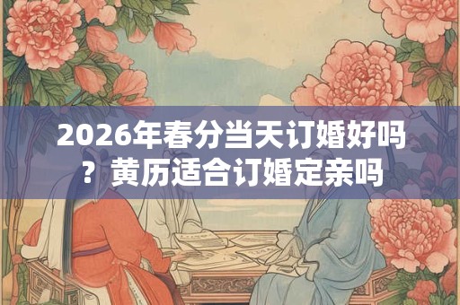 2026年春分当天订婚好吗？黄历适合订婚定亲吗
