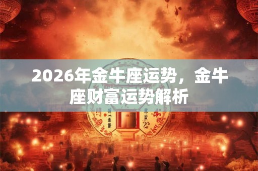 2026年金牛座运势，金牛座财富运势解析