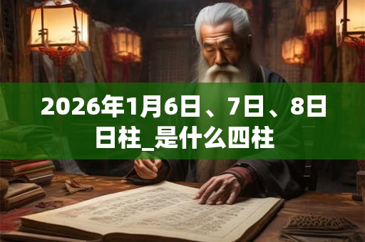 2026年1月6日、7日、8日日柱_是什么四柱