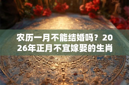 农历一月不能结婚吗？2026年正月不宜嫁娶的生肖