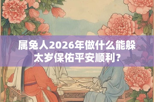 属兔人2026年做什么能躲太岁保佑平安顺利？