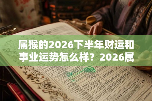 属猴的2026下半年财运和事业运势怎么样？2026属猴的运势详解