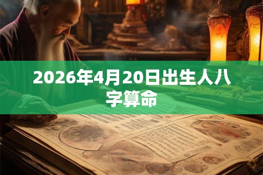 2026年4月20日出生人八字算命