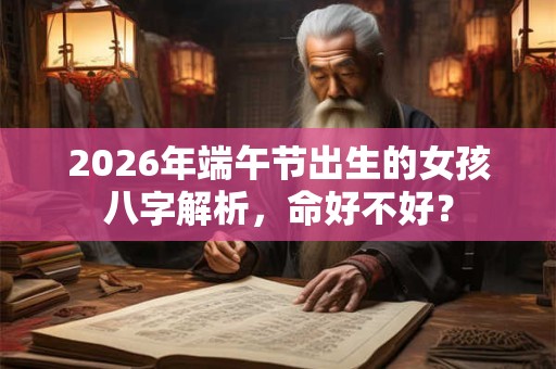 2026年端午节出生的女孩八字解析，命好不好？