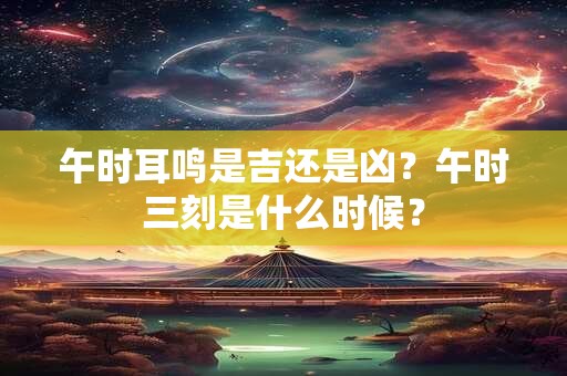 午时耳鸣是吉还是凶？午时三刻是什么时候？