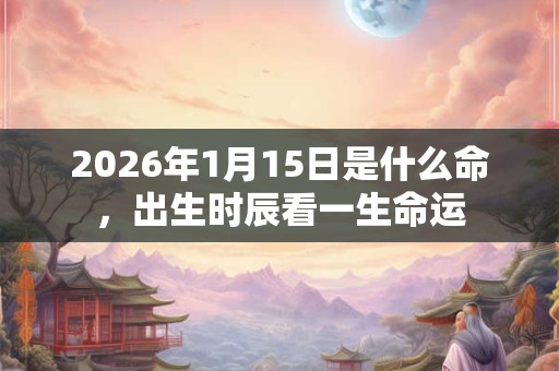 2026年1月15日是什么命，出生时辰看一生命运