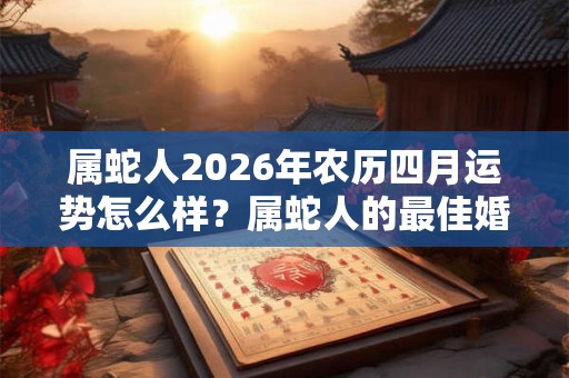 属蛇人2026年农历四月运势怎么样？属蛇人的最佳婚姻对象是哪几位？