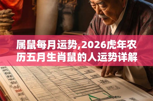属鼠每月运势,2026虎年农历五月生肖鼠的人运势详解