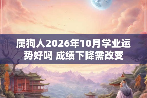 属狗人2026年10月学业运势好吗 成绩下降需改变