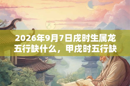 2026年9月7日戌时生属龙五行缺什么，甲戌时五行缺什么