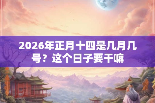 2026年正月十四是几月几号？这个日子要干嘛