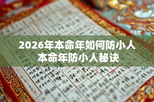 2026年本命年如何防小人 本命年防小人秘诀