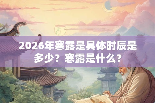2026年寒露是具体时辰是多少？寒露是什么？