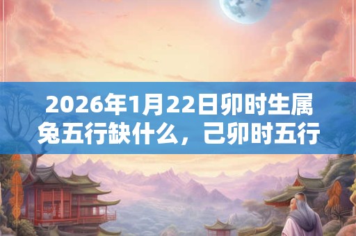 2026年1月22日卯时生属兔五行缺什么，己卯时五行缺什么