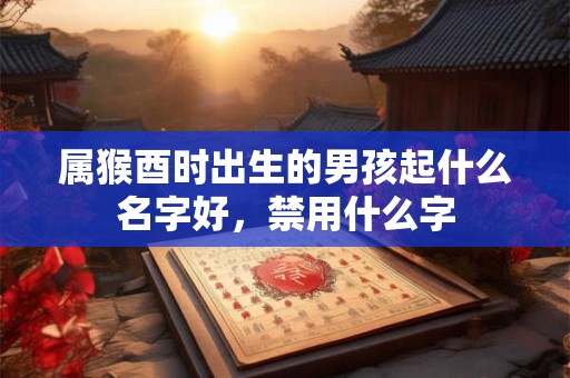 属猴酉时出生的男孩起什么名字好，禁用什么字