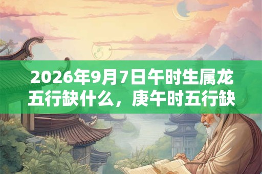 2026年9月7日午时生属龙五行缺什么，庚午时五行缺什么
