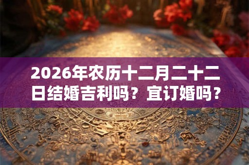 2026年农历十二月二十二日结婚吉利吗？宜订婚吗？