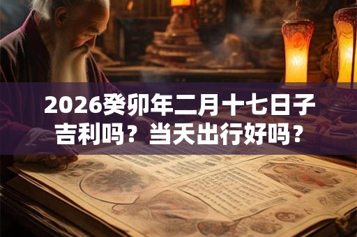 2026癸卯年二月十七日子吉利吗？当天出行好吗？